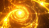 金色の光が渦巻く幻想的なエネルギースパイラル