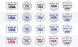 © Hafsah Designer - Made in USA Badge and Label Collection – Vector Stamp Set for American Product Branding and Packaging