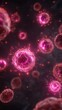 © Justlight - Conceptual image of immune system malfunction highlighting bright pink antibody flares engulfing and injuring normal cells.