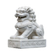 © Eliane - Majestic white stone Foo Dog (guardian lion) statue, symbolizing protection, prosperity, and traditional Chinese cultural heritage, perfect for decorative or spiritual displays.
