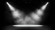 © uzii - Spotlit empty stage with swirling smoke, creating a mysterious and dramatic theatrical atmosphere