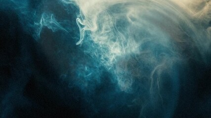 Wall Mural - A mysterious abstract background featuring swirling blue and white smoke with soft gradients, perfect for atmospheric and cinematic designs.