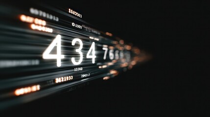 Wall Mural - high speed digital data stream background with glowing numbers. abstract technology concept showing 