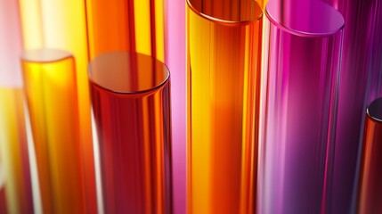 Wall Mural - colorful translucent tubes create a stunning visual effect. their vibrant hues and reflections offer