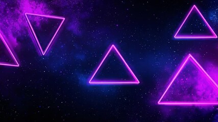 Wall Mural - abstract cosmic background with neon triangles and vibrant purple color palette for creative design 