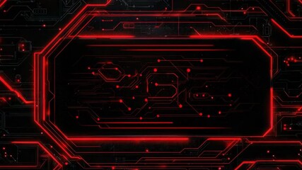 Wall Mural - abstract digital background with red circuit lines and glowing effects for technology and innovation