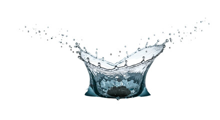 A water splash with a dark object in the center.