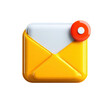 © Maftuh - Modern Yellow Envelope Icon with Red Circular Badge on Transparent Background