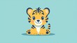 © Mr Isharyanto - Cute cartoon tiger cub sitting (1)
