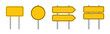 © graphixecho - road traffic sign icon set with blank boards and yellow warning signs