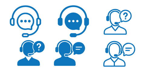 Wall Mural - customer service and support icon set. containing assistance, operator, help desk, technical, call c