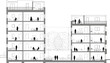 © Authentic - Architectural section drawing of a modern multi story building with people depicted on each floor