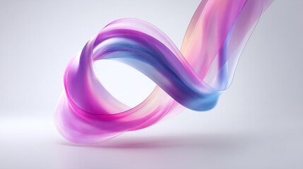 Abstract Flowing Fabric with Pink Blue Swirl, and 3D Render.