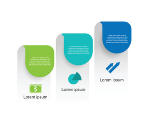 Wall Mural - 3 step infographic template vector. vector workflow layout suitable for business information and web