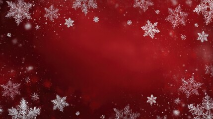 Wall Mural - red christmas background with snowflakes