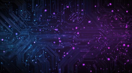 blue and purple technology background with circuit design