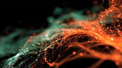 Wall Mural - global network data flow abstract art background