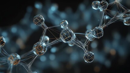 Wall Mural - intricate network of interconnected atoms forming a complex molecular structure, symbolizing scienti