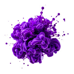 Wall Mural - Dynamic burst of violet pigment suspended in time against a featureless background