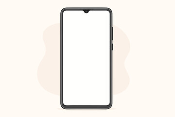 Wall Mural - mobile phone with slim frame vector mockup. illustration template of unbranded smartphone with blank