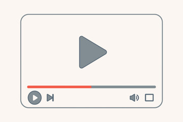 Wall Mural - modern video player interface vector. online movie streaming software ui with transparent controls b