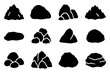 © Vova7 - Collection of twelve black silhouette rock shapes for graphic design
