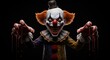 © ajib ajib - Menacing clown with blood-soaked hands, embodying the essence of horror and fear