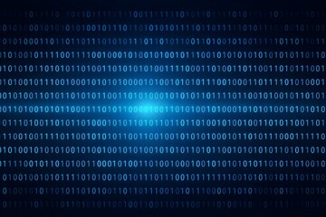 blue background with a row of numbers in white. the numbers are in binary code and are arranged in a