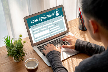 Wall Mural - online loan application form for modish digital information collection on the internet network