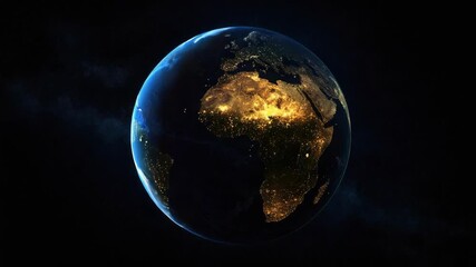 Wall Mural - a stylized representation of earth in the night sky.