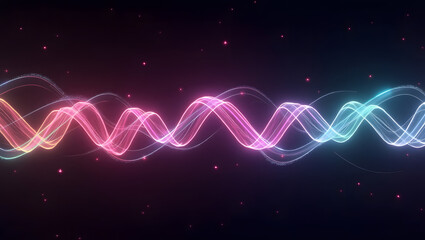 Wall Mural - vibrant neon lines on a dark background, retro synthwave style