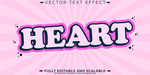 Wall Mural - retro sticker text effect, editable 70s and 80s text style