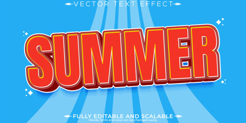 Wall Mural - summer sale text effect, editable marketing and beach text style