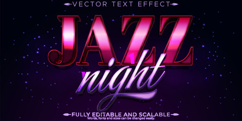 Wall Mural - Jazz editable text effect, editable music and party text style