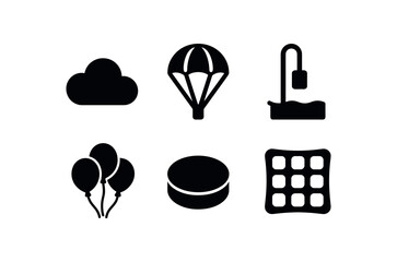 solid icon isolated cloud cushion pad parachute drift pattern float sensor helium balloon cluster air hockey puck gel cushion mat