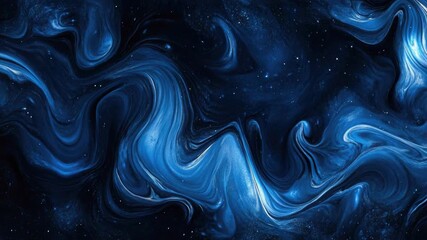 Wall Mural - Star-studded cosmic scene with nebulous textures in hues of deep blue and black.