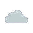 © Yana - Stylized Cloud Illustration with Outline, Blueish Grey Weather Icon, Fluffy Sky Element for Graphic Design Projects