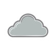 © Yana - A gray cloud with a white outline, weather forecast symbol, simple vector illustration for design purposes