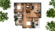 © Bagas - Top-down view of a modern house floor plan