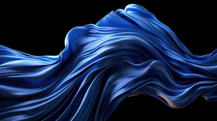 Wall Mural - dark blue flowing wave background with glossy depth creates sense of elegance and movement, perfect 