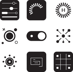 Collection of modern flat design icons for user interface and app development