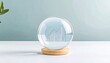 © Kang - Transparent Glass Sphere Displaying 3D Global Market Graph on White Surface with Clear Background