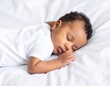 © Faqih - Little baby sleeping on bed. Banner for designs
