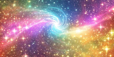 Wall Mural - A colorful nebula spinning into an infinite spiral of energy