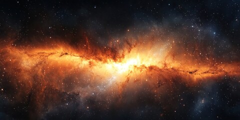 Wall Mural - A cosmic-inspired artwork where light waves form intricate, flowing designs across space
