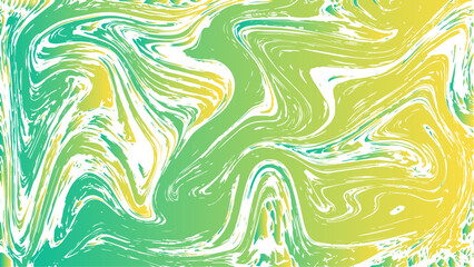 Canvas Print - abstract vivid fluid art background with swirling marbled patterns in electric green, cyan, and whit