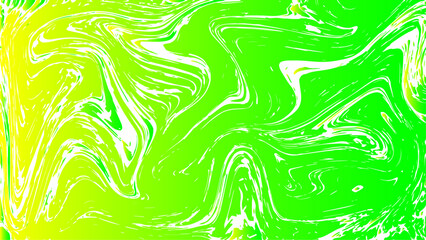 Canvas Print - abstract vivid fluid art background with swirling marbled patterns in electric green, cyan, and whit