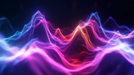 Wall Mural - abstract neon wave background.