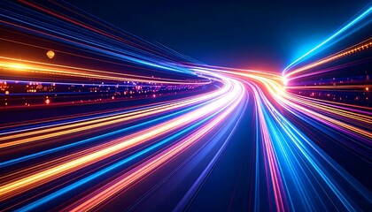 Wall Mural - Abstract, vibrant speed tunnel