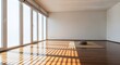 © ngamaz - Empty Room with Sunlight and Meditation Cushion